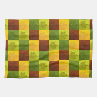 Paño De Cocina Hojas de arce otoñales, marrón, dorada, verde