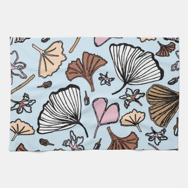 Paño De Cocina Hojas de Ginkgo (Horizontal)