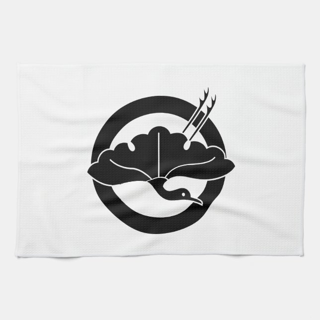 Paño De Cocina Hojas de ginkgo en forma de grana en círculo (Horizontal)