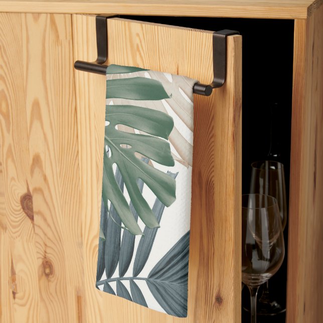 Paño De Cocina Hojas de la selva tropical Monstera 3 (Pliegue de tercios)