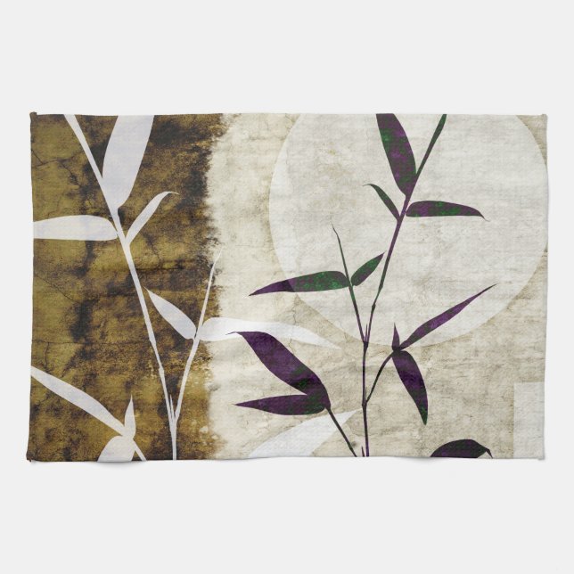 Paño De Cocina Hojas de luna de bambú marrón (Horizontal)