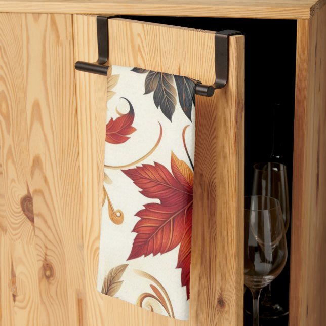 Paño De Cocina Hojas de otoño (Pliegue de tercios)