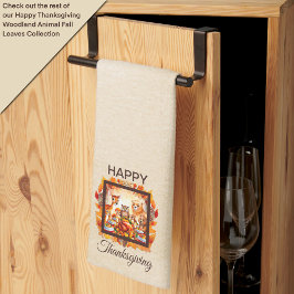 Paño De Cocina Hojas de otoño de animales de la región de Woodlan