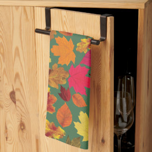 Paño De Cocina Hojas de Otoño Rústicas Colores de Otoño