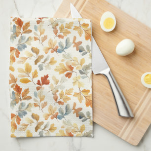 Paño De Cocina Hojas de otoño suaves al acuarela