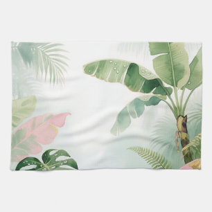 Paño De Cocina Hojas de selva tropical acuarela