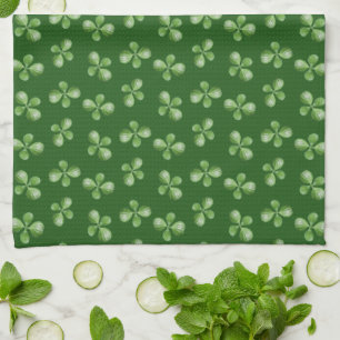 Paño De Cocina Hojas de suculentas verdes amigables modernas sobr