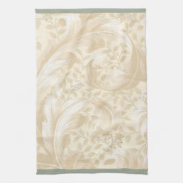 Paño De Cocina Hojas del Acanthus en suavemente beige
