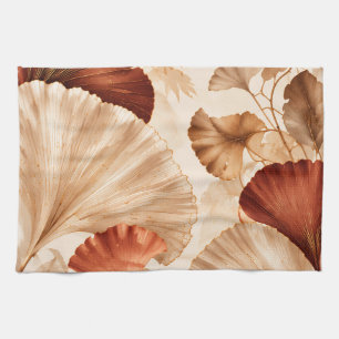 Paño De Cocina Hojas doradas de Ginkgo Diseño botánico elegante