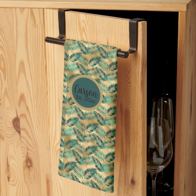 Paño De Cocina Hojas exóticas (Pliegue de tercios)