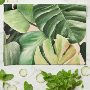Paño De Cocina Hojas florales/hawaianas/tropicales