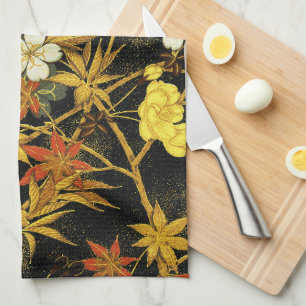 Paño De Cocina Hojas japonesas de otoño Antiguo Botánico