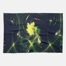 Paño De Cocina Hojas metálicas abstractas con trazas llamativas,