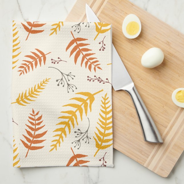 Paño De Cocina Hojas otoñales (Doblado Cuarto)