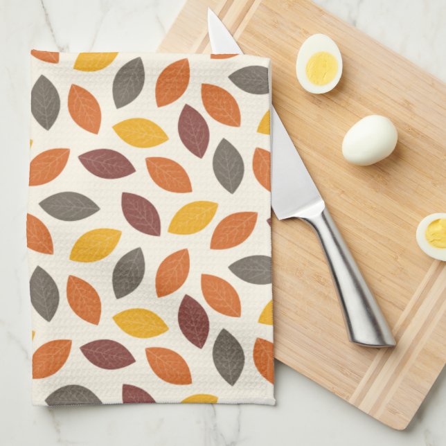 Paño De Cocina Hojas otoñales (Doblado Cuarto)