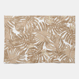 Paño De Cocina Hojas tropicales de la selva marrón del Boho