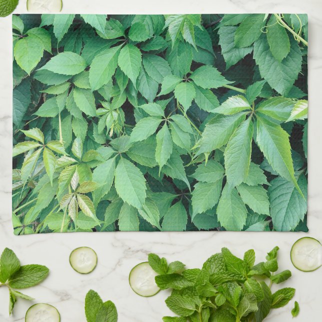 Paño De Cocina Hojas verdes de uva (Doblado)