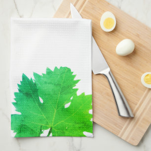 Paño De Cocina Hojas verdes de vid de uva verde
