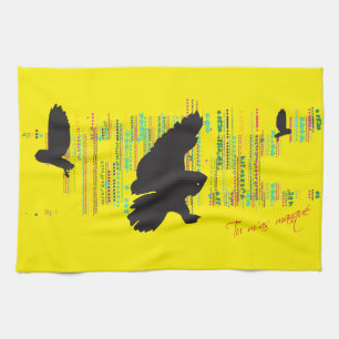 Paño De Cocina Hola dijo el búho de gran gris