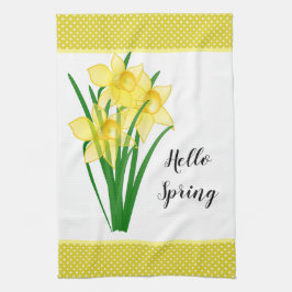 Paño De Cocina Hola Primavera Amarillo Narciso