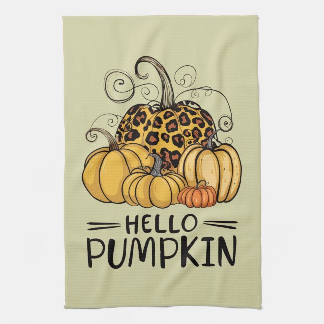 Paño De Cocina Hola Pumpkin Lover Fall Season Otoño Thanksgivin (Vertical)