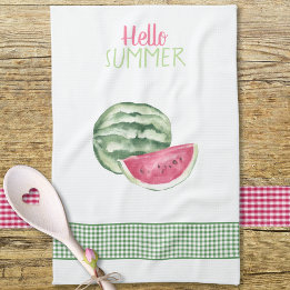 Paño De Cocina Hola Summer Watermelon Gingham