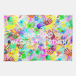 Paño De Cocina holiES - manos salpicaduras patrón de grifo de col