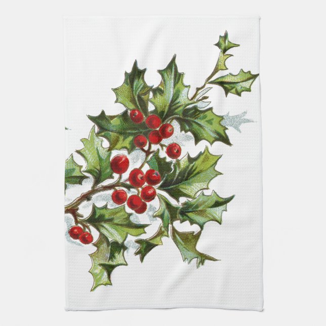 Paño De Cocina Holly Berries 001 (Vertical)