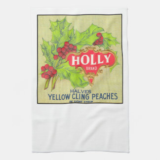 Paño De Cocina Holly Brand Peaches Vintage Fruth Crate Etiqueta