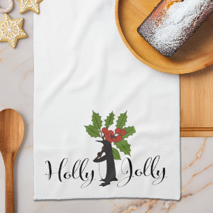 Paño De Cocina Holly Jolly Cute Funny Penguin Navidades
