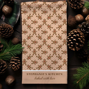 Paño De Cocina Hombre de Jengibre Lunares Marrón Navidad Personal