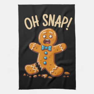 Paño De Cocina Hombre de Jengibre Oh Snap Galletas de Navidad Hor