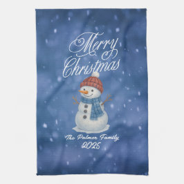 Paño De Cocina Hombre de Nieve Caprichoso Feliz Navidad