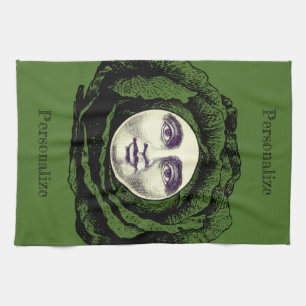 Paño De Cocina Hombre en la luna cabeza de repollo vintage