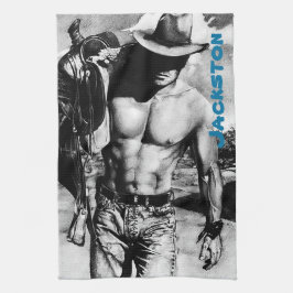 Paño De Cocina Hombre Nombre Personalizado Sexy Alpha Cowboy dibu