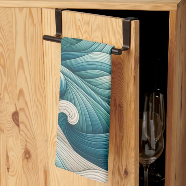 Paño De Cocina Home Studio Ocean Wave Swirl (Pliegue de tercios)