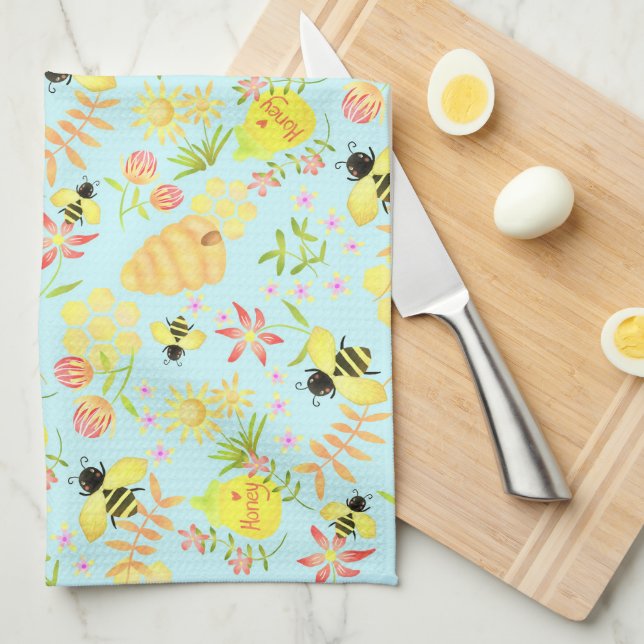 Paño De Cocina Honey Bee Blue (Doblado Cuarto)