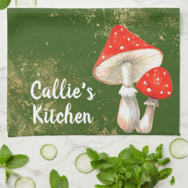 Paño De Cocina Hongos en acuarela personalizados