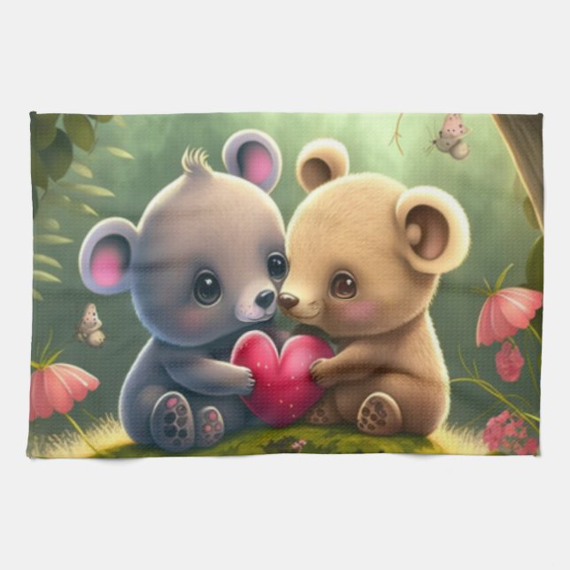 Paño De Cocina Hongos pequeños en el bosque (Horizontal)