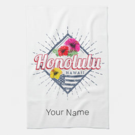 Paño De Cocina Honolulu City Hawaii Estados Unidos Vintage USA