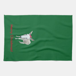 Paño De Cocina Honre el burro con un arco rojo