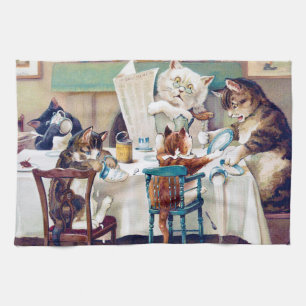 Paño De Cocina Hora del desayuno del gato, Louis Wain