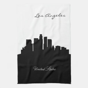 Paño De Cocina Horizonte blanco y negro de Los Ángeles