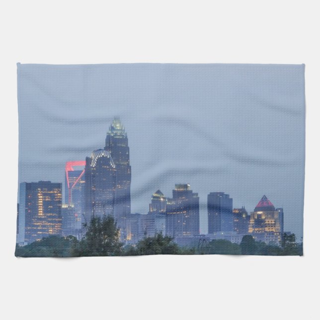 Paño De Cocina Horizonte de la ciudad de Charlotte (Horizontal)