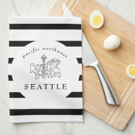 Paño De Cocina Horizonte de Seattle Pacífico Noroeste Contorno Mí