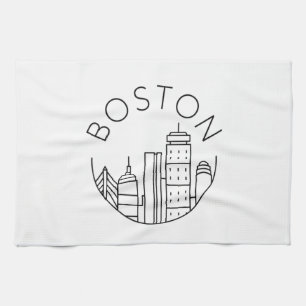 Paño De Cocina Horizonte urbano de la ciudad de Boston, horizonte