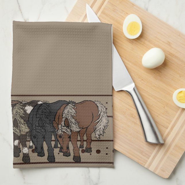 Paño De Cocina Horses by figdewdrop kitchen towel  (Doblado Cuarto)