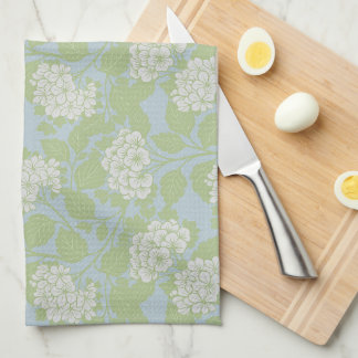 Paño De Cocina Hortensia elegante cottagecore azul polvoriento ve