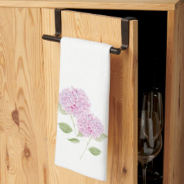 Paño De Cocina Hortensia Rosa Acuarela