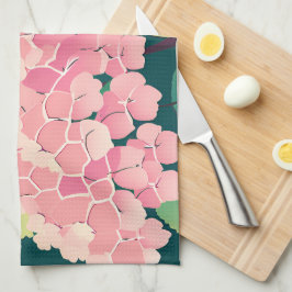 Paño De Cocina Hortensia Rosa Floral Botánica